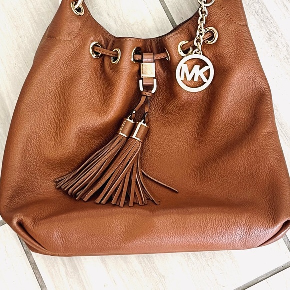 MICHAEL Michael Kors Camden Women's Brown Classic Tassel Satchel Bag - Picture 2 of 7